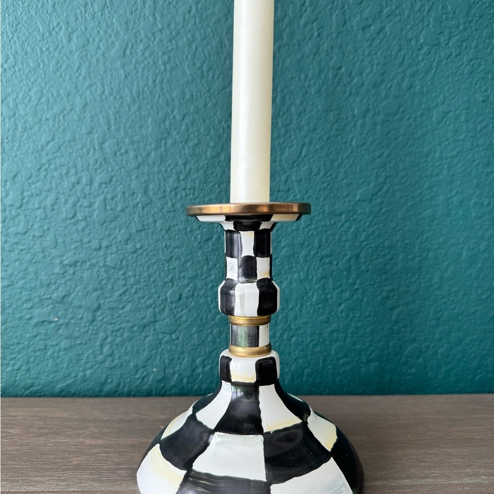 Mackenzie Childs Black and White Candle Holder